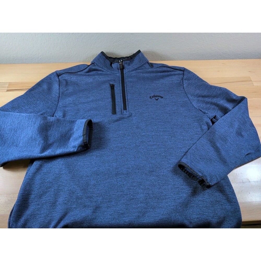 Callaway Golf Men's Pullover Quarter Zip Chest Pocket Blue Size Large